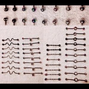 Wholesale 34 -14g assorted Industrial Barbells